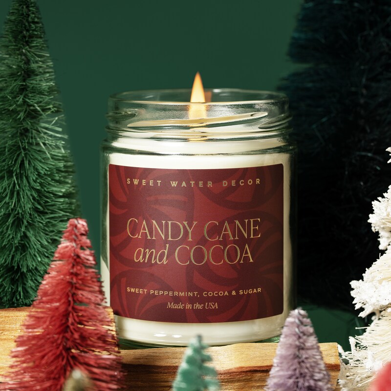 candy cane scented candle