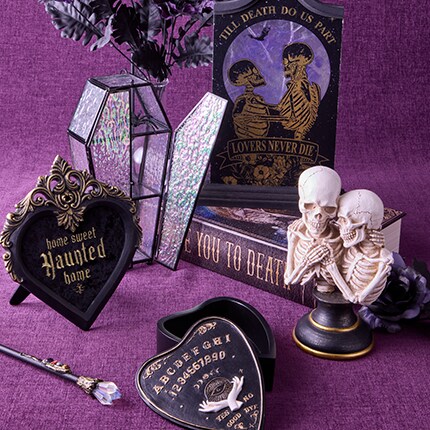 Halloween Iridescent Moon Decor Collection tabletop decor