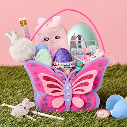 Easter basket with kids toys