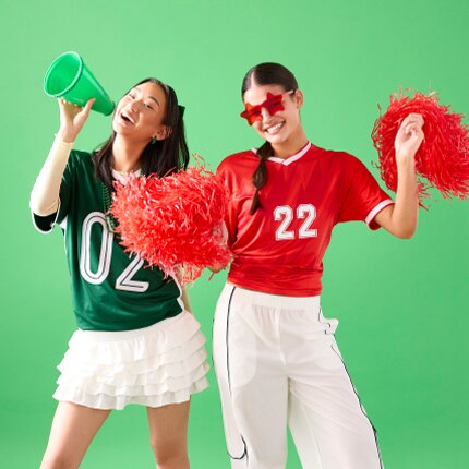 girls in party soccer wear