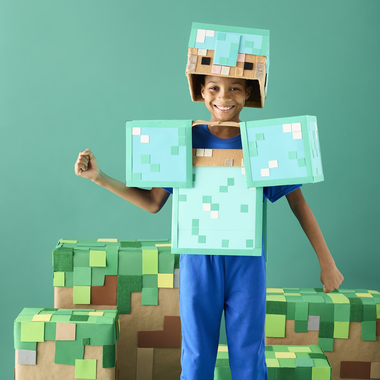 Minecraft inspired kids costume