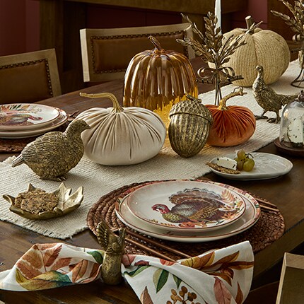 Heirloom Harvest Collection: Heritage-inspired style, pairing rich finishes and vintage prints with rustic textures and natural-looking florals