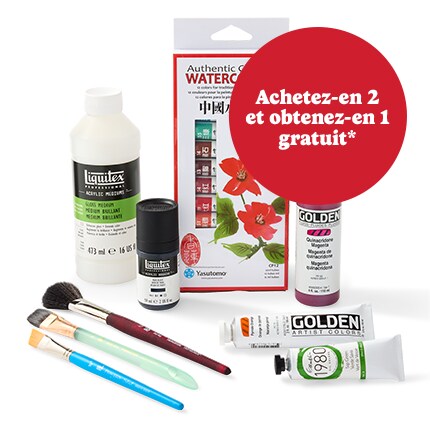 paints mediums brushes