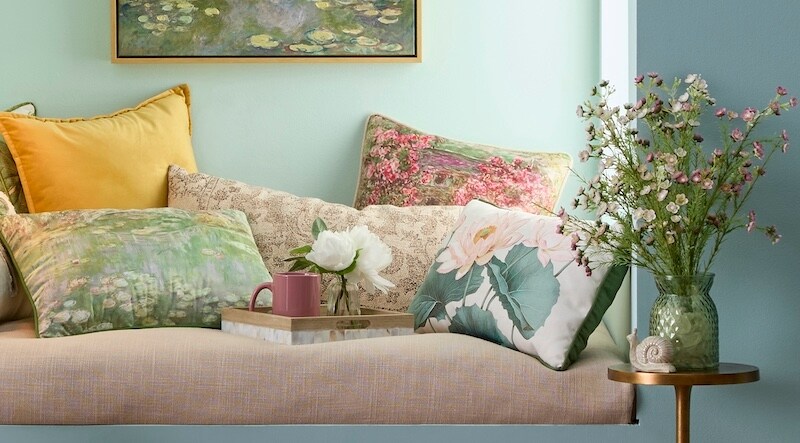 Image of colorful pillows on a couch