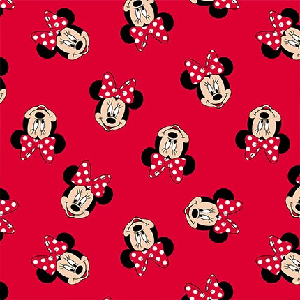 red minnie mouse fabric swatch
