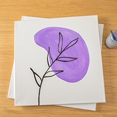 plant stem drawn with a purple circle. 