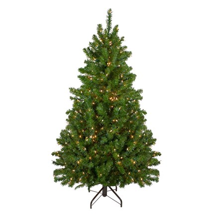 green artificial Christmas tree with white lights