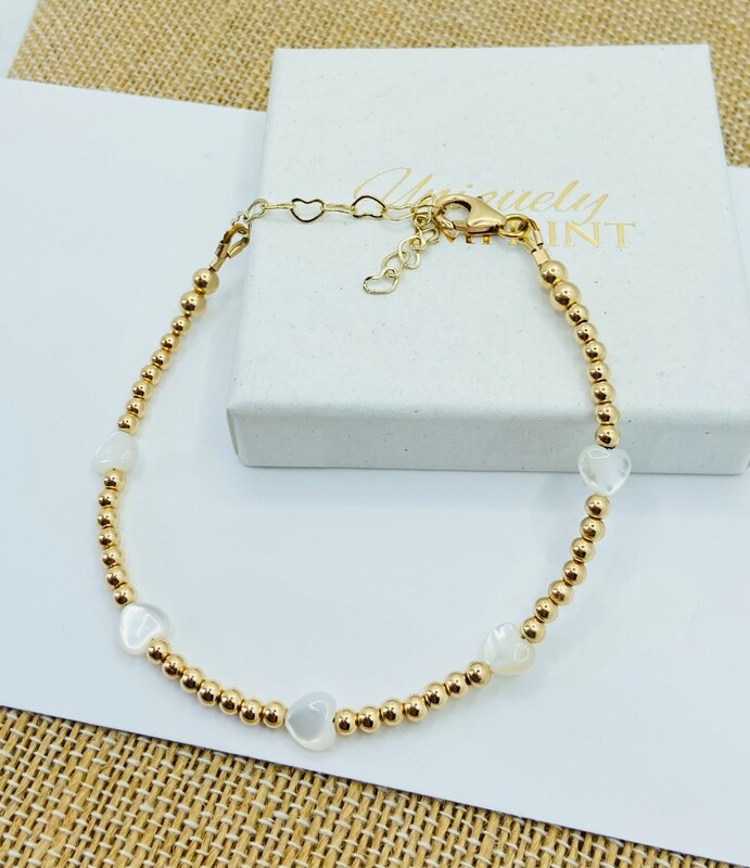 gold heart bracelet