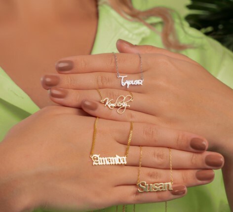 Personalize Gift Mall Necklaces in different fonts