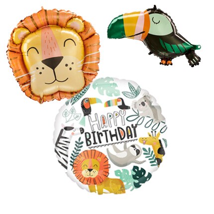 Jungle themed helium balloons