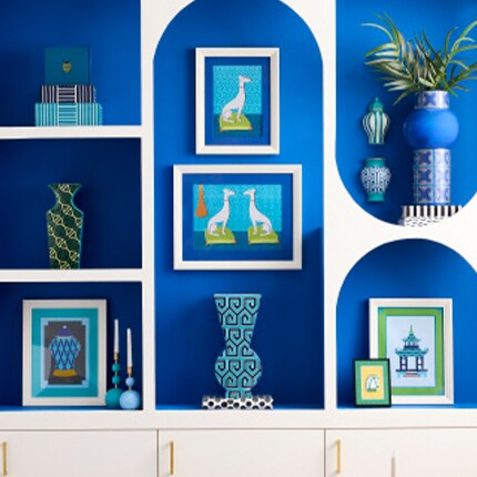 Jonathan Adler blue decor and wall art