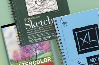 an assortment of paper pads laid out in a collage
