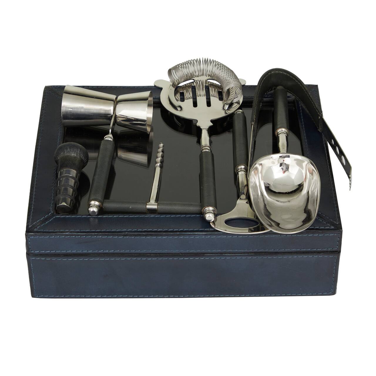 cocktail tool set with navy box