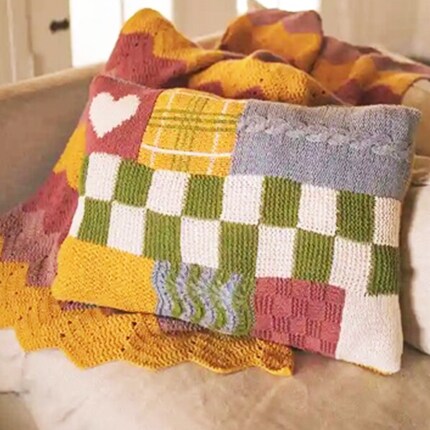 yarn patchowork pillow