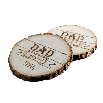 wood burned coasters