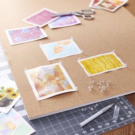 foam bord with pictures pinned on