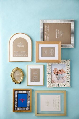 assorted frames with light blue background