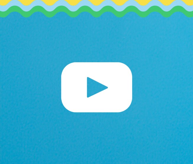 White YouTube logo on a blue background