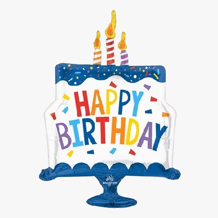 cake shaped mylar birthday balloon