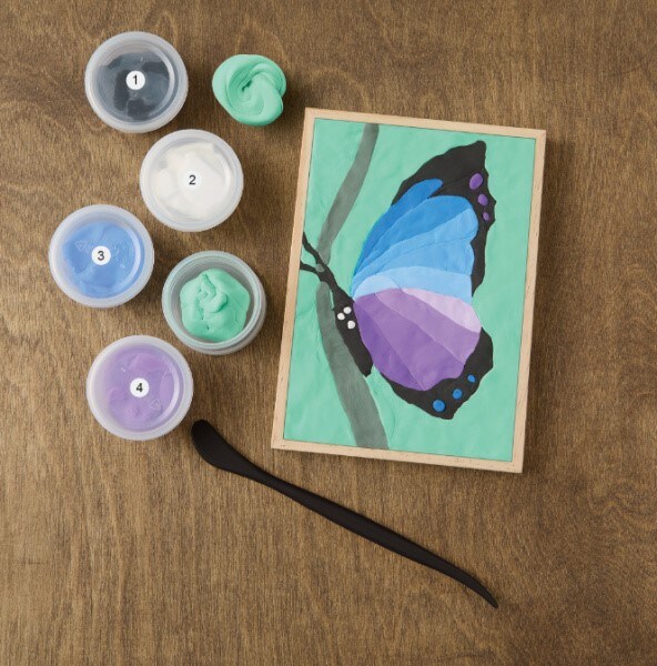 Clay by number kits- butterfly image