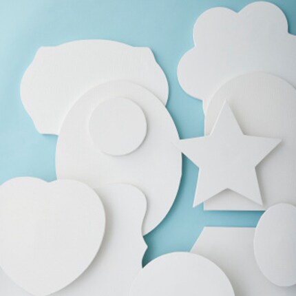New canvas shapes of stars, hearts and flowers