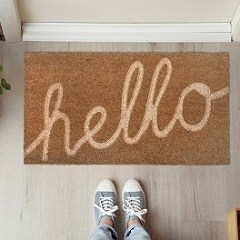 Doormat with "Hello" written