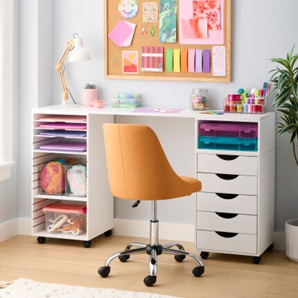 Modular desk storage study area