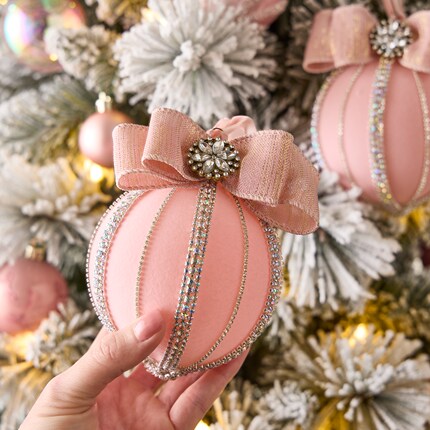 Pink & Silver Shatterproof Ornament