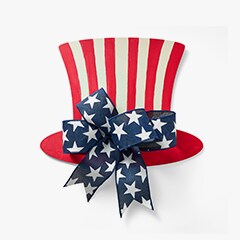 red white and blue craft hat