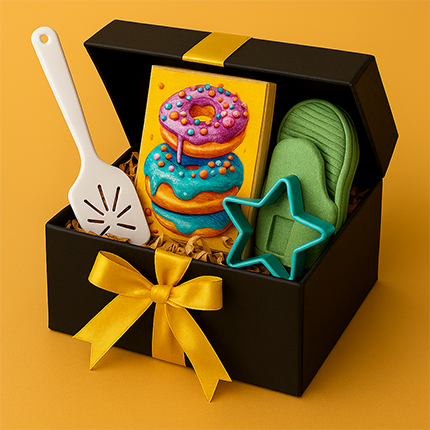 Black and gold gift box baking gifts