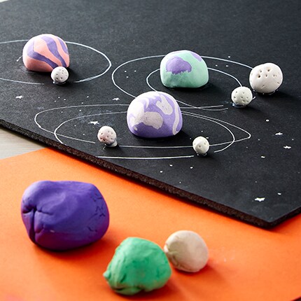 Model clay used as a planet projects. 