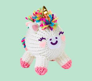 Knitted unicorn stuffed animal