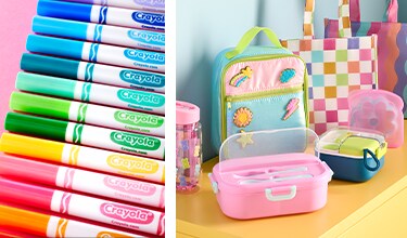 Back to Class sale banner with school supplies in the background