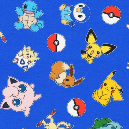 pokemon themed fabric swatch