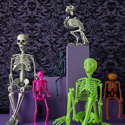 Skeletons in neon colors