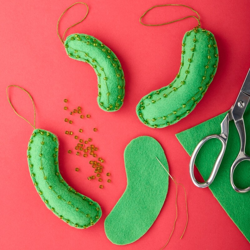 felt pickle ornament projects