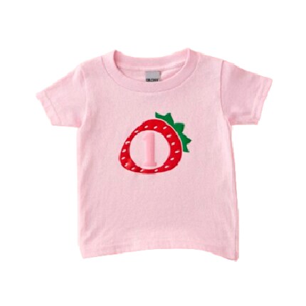 kids pink t-shirt with strawberry design