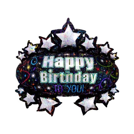 happy birthday balloon with mini balloons inside