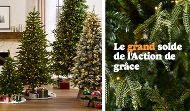 The Big Thanksgiving Sale with images of Christmas trees, Halloween decor, yarn and frames