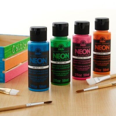 FolkArt® Multi-Surface Neon Blacklight™ Acrylic Paint