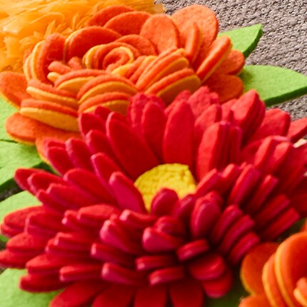 Flowers in bright orange and red colors