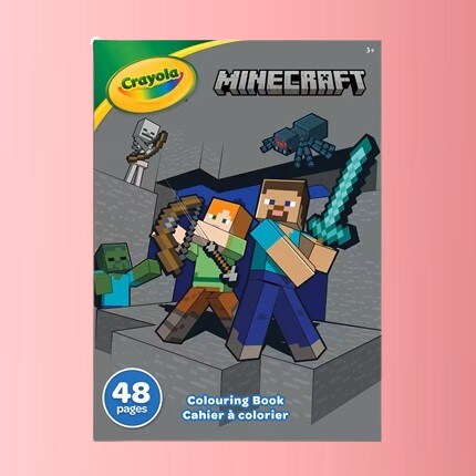 minecraft coloring book with pink background