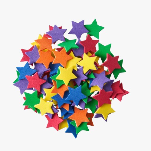 Multi-colored foam star stickers