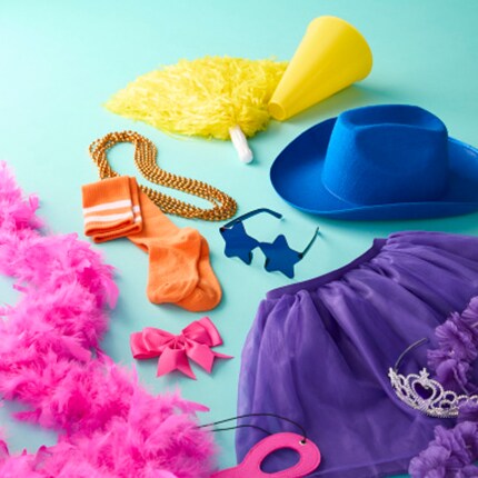 Party wearables in a rainbow of colors