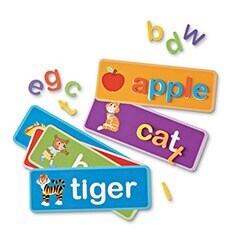 Word cards: apple, cat: tiger