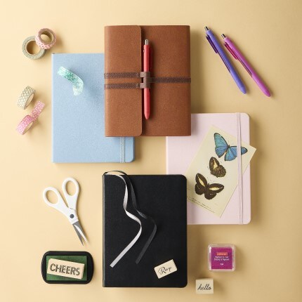 Journals with papercrafting supplies