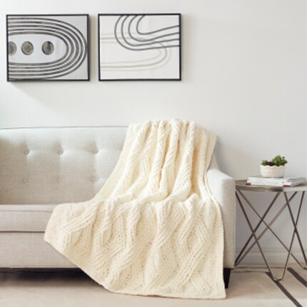 Yarn Pattern Blanket on couch