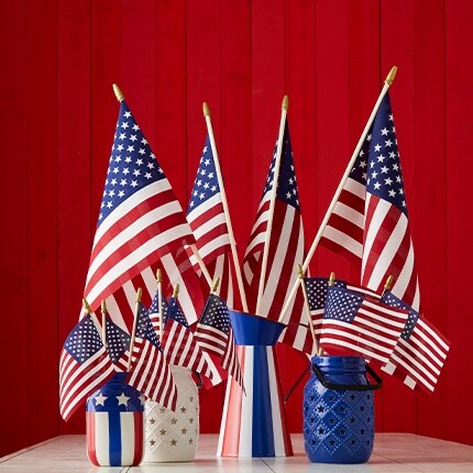 Red white and blue flags