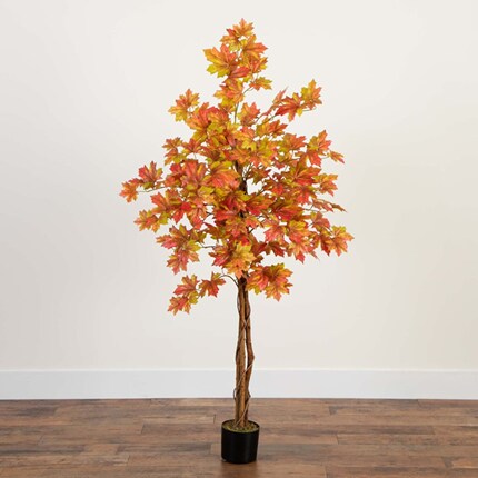  Potted Artificial Autumn Maple Tree