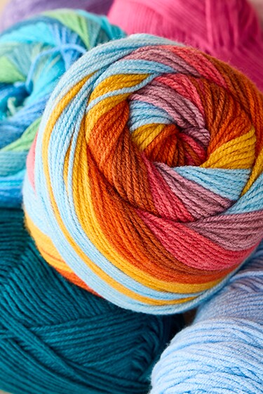 assorted yarn skeins